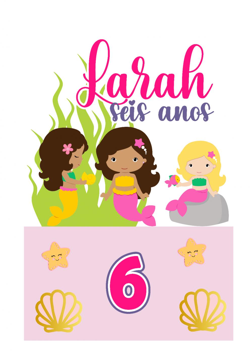 Arquivo de corte topo de bolo Sereia