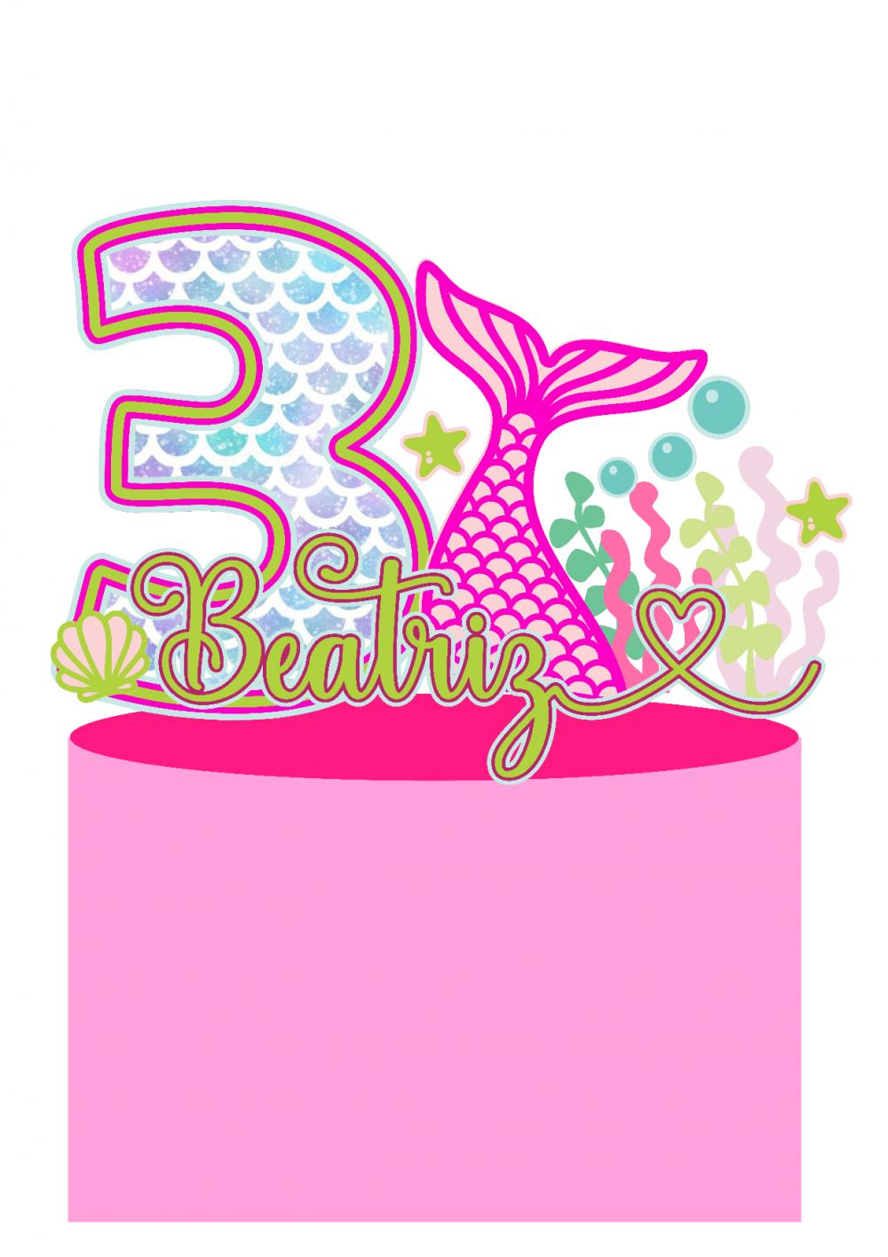 Arquivo de corte topo de bolo Sereia