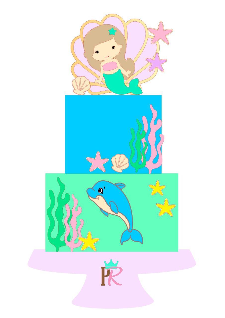 Arquivo de corte topo de bolo Sereia