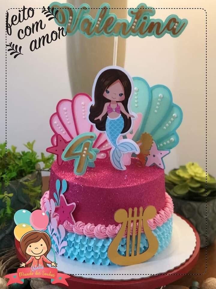 Arquivo de corte topo de bolo Sereia