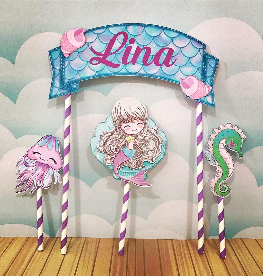 Arquivo de corte topo de bolo Sereia