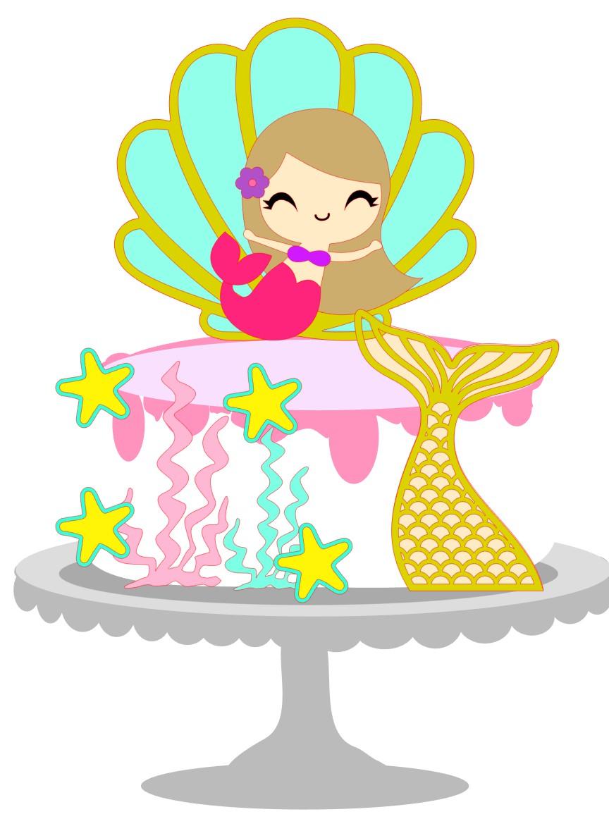 Arquivo de corte topo de bolo Sereia