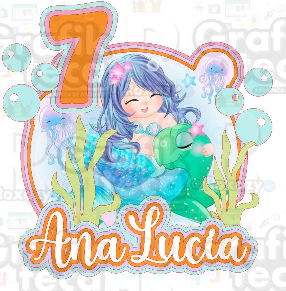 Arquivo de corte topo de bolo Sereia