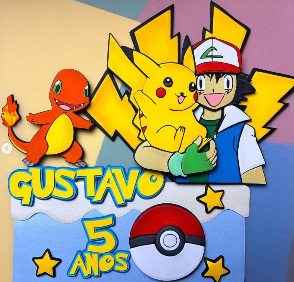 Arquivo de corte topo de bolo Pokemon