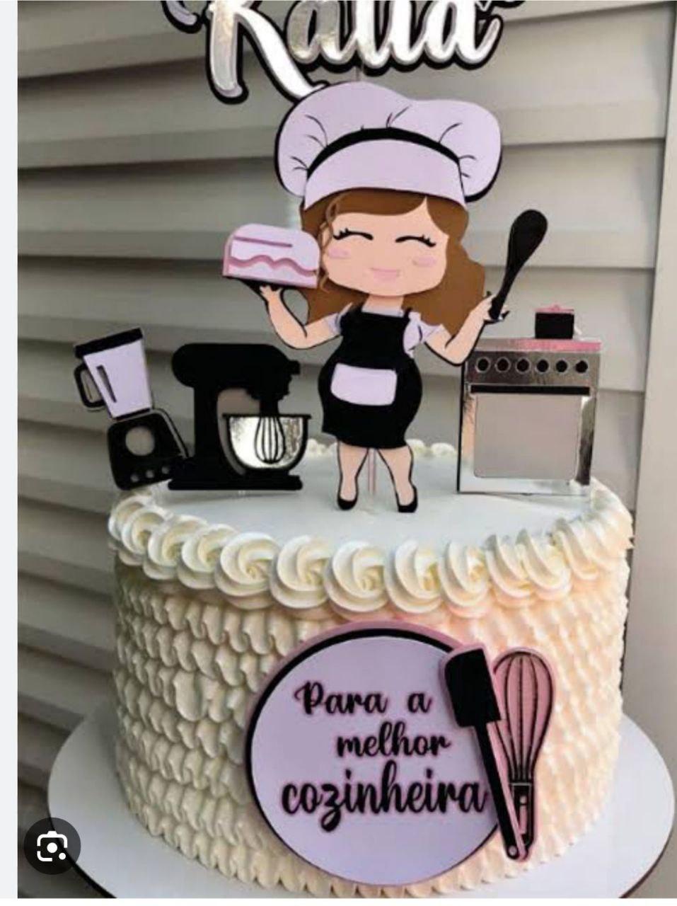 Arquivo de corte topo de bolo Cozinheira