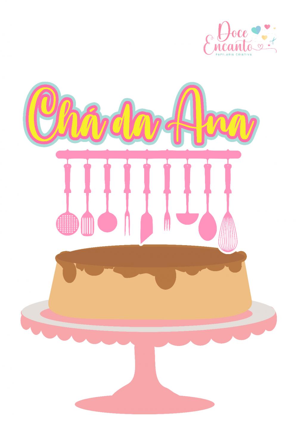 Arquivo de corte topo de bolo Chá de Panela