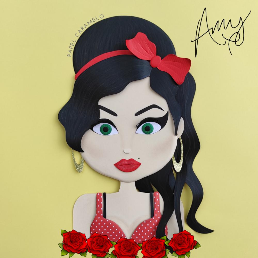 Arquivo de corte topo de bolo Amy Winehouse