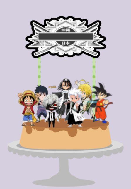 Arquivo de corte topo de bolo Anime