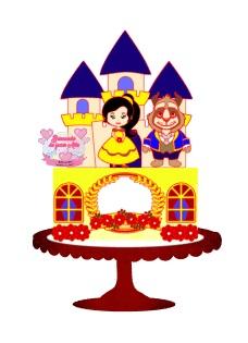 Arquivo de corte Topo de bolo Bela e a Fera