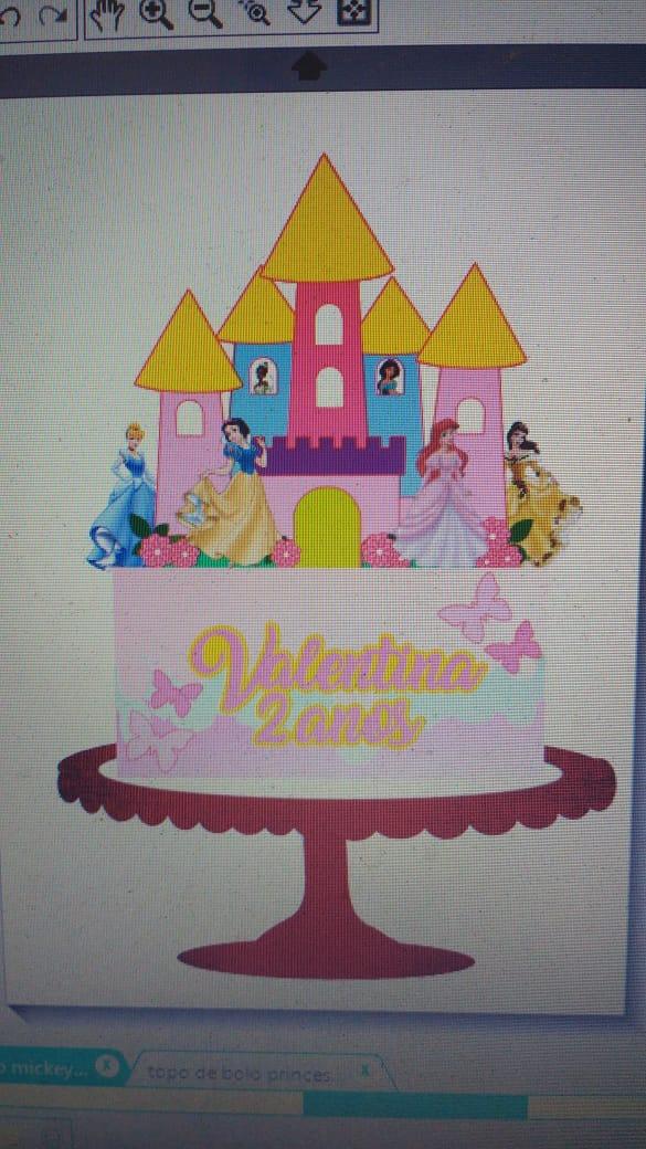 Arquivo de corte topo de bolo princesas