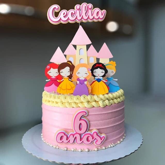 Arquivo de corte topo de bolo princesas