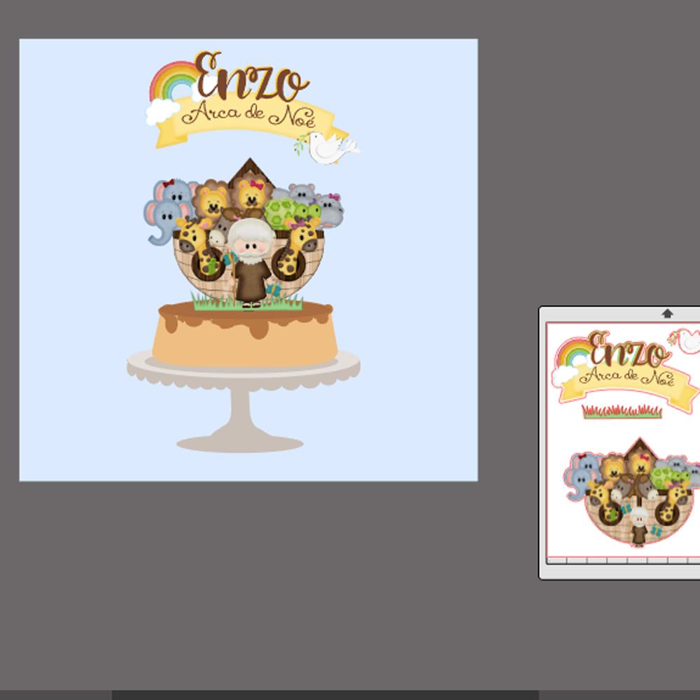 Arquivo de corte topo de bolo Arca de Noé