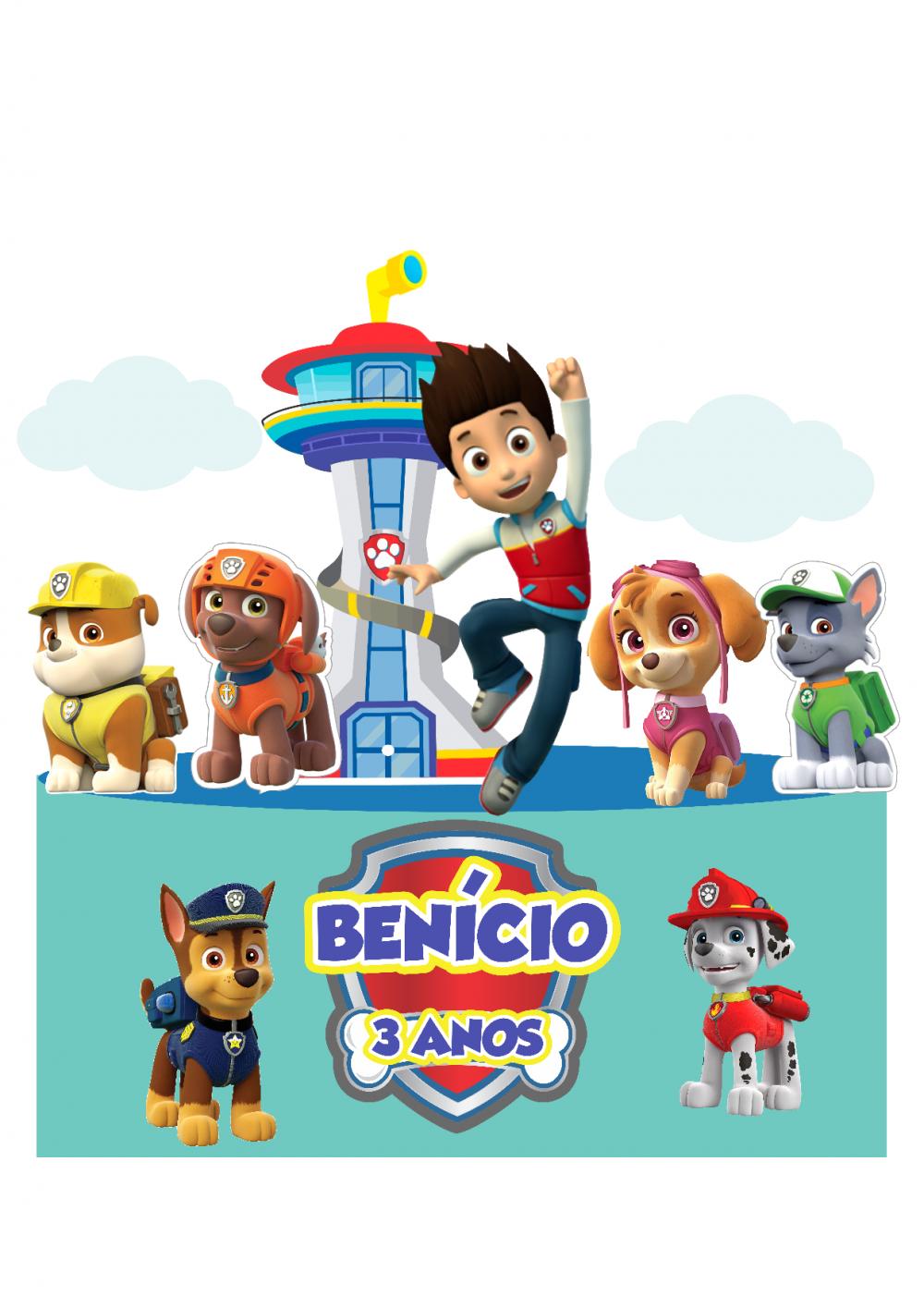 Arquivo de corte topo de bolo Patrulha Canina