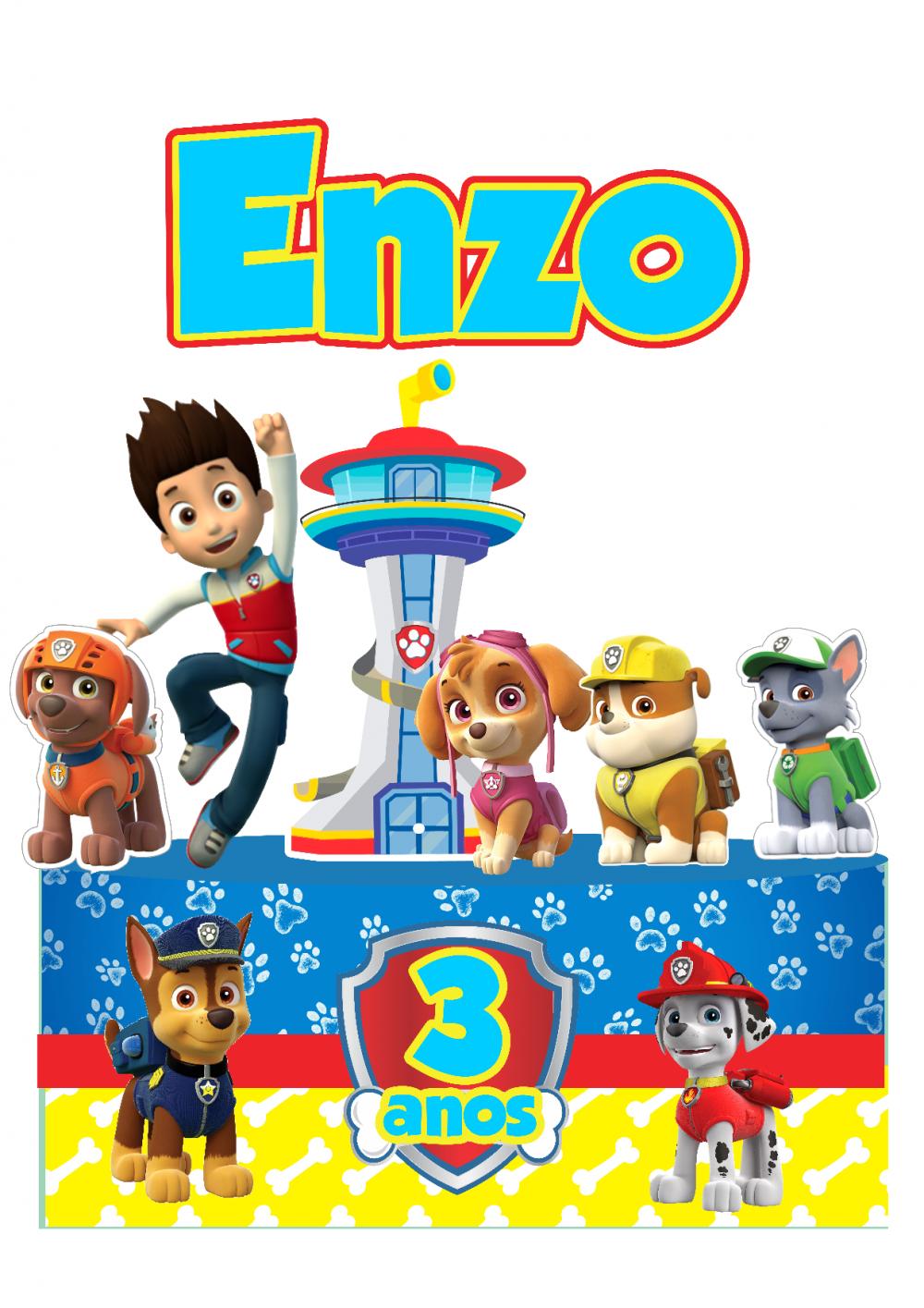 Arquivo de corte topo de bolo Patrulha Canina