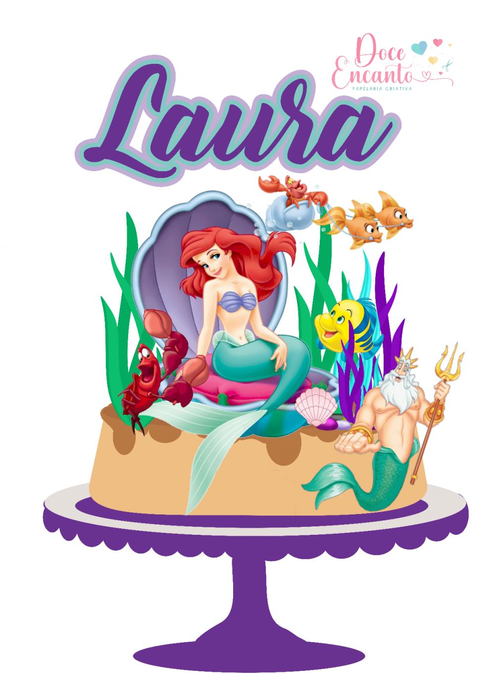 Arquivo de corte topo de bolo Ariel