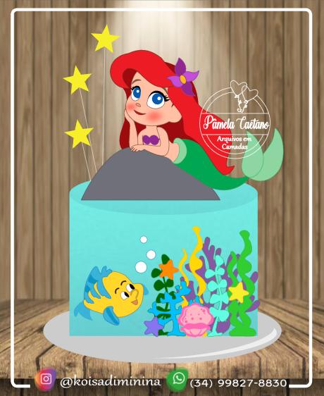 Arquivo de corte topo de bolo Ariel