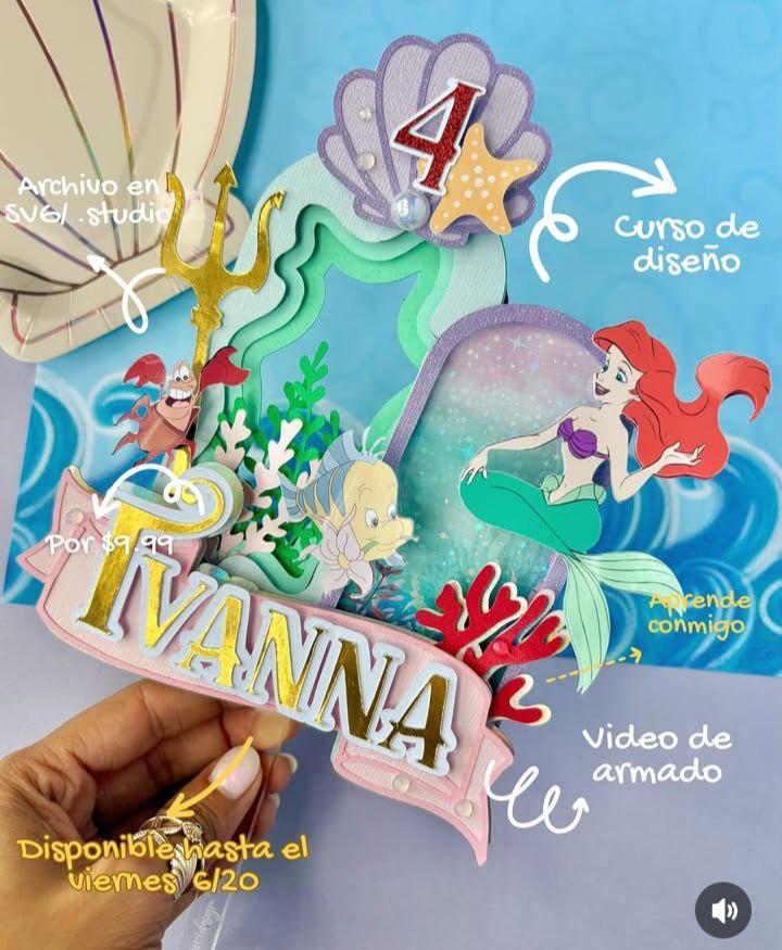 Arquivo de corte topo de bolo Ariel