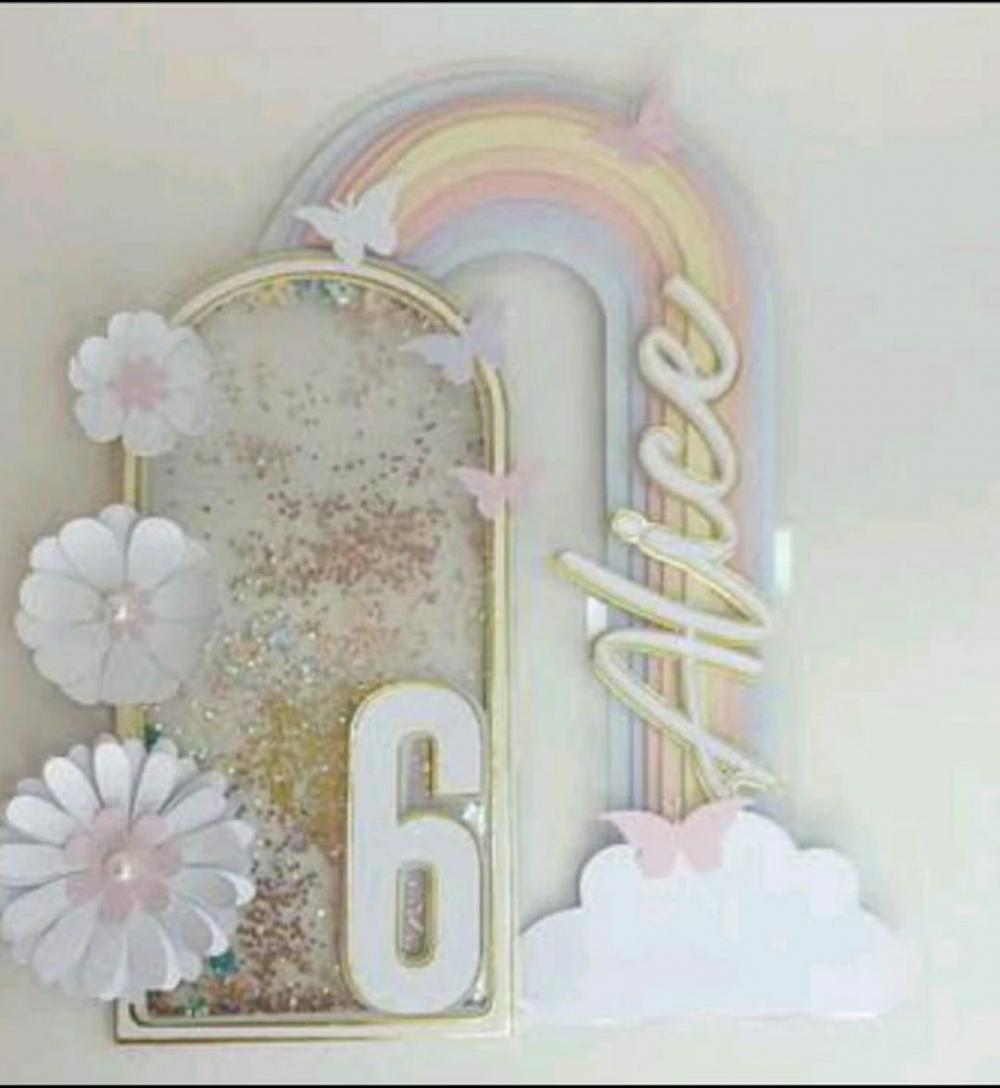 Arquivo de corte topo de bolo Arco iris