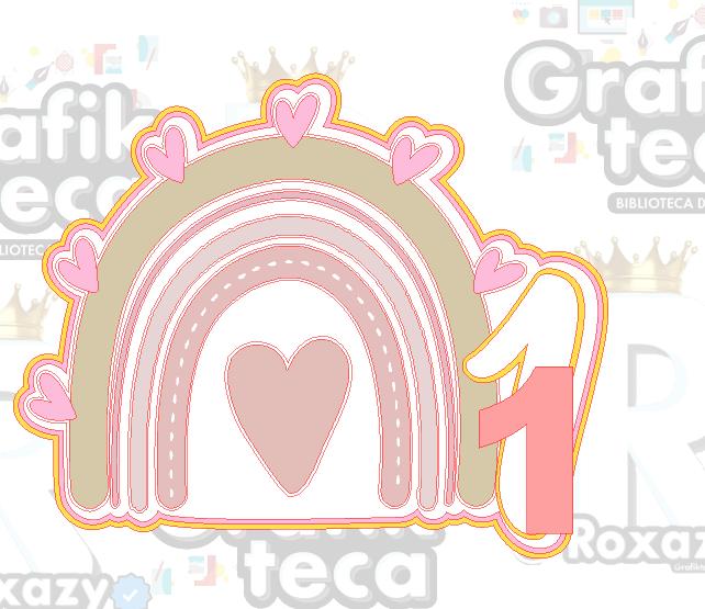 Arquivo de corte topo de bolo Arco iris