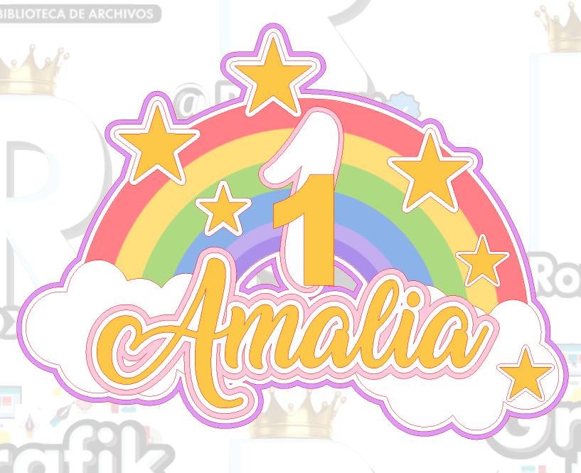 Arquivo de corte topo de bolo Arco iris