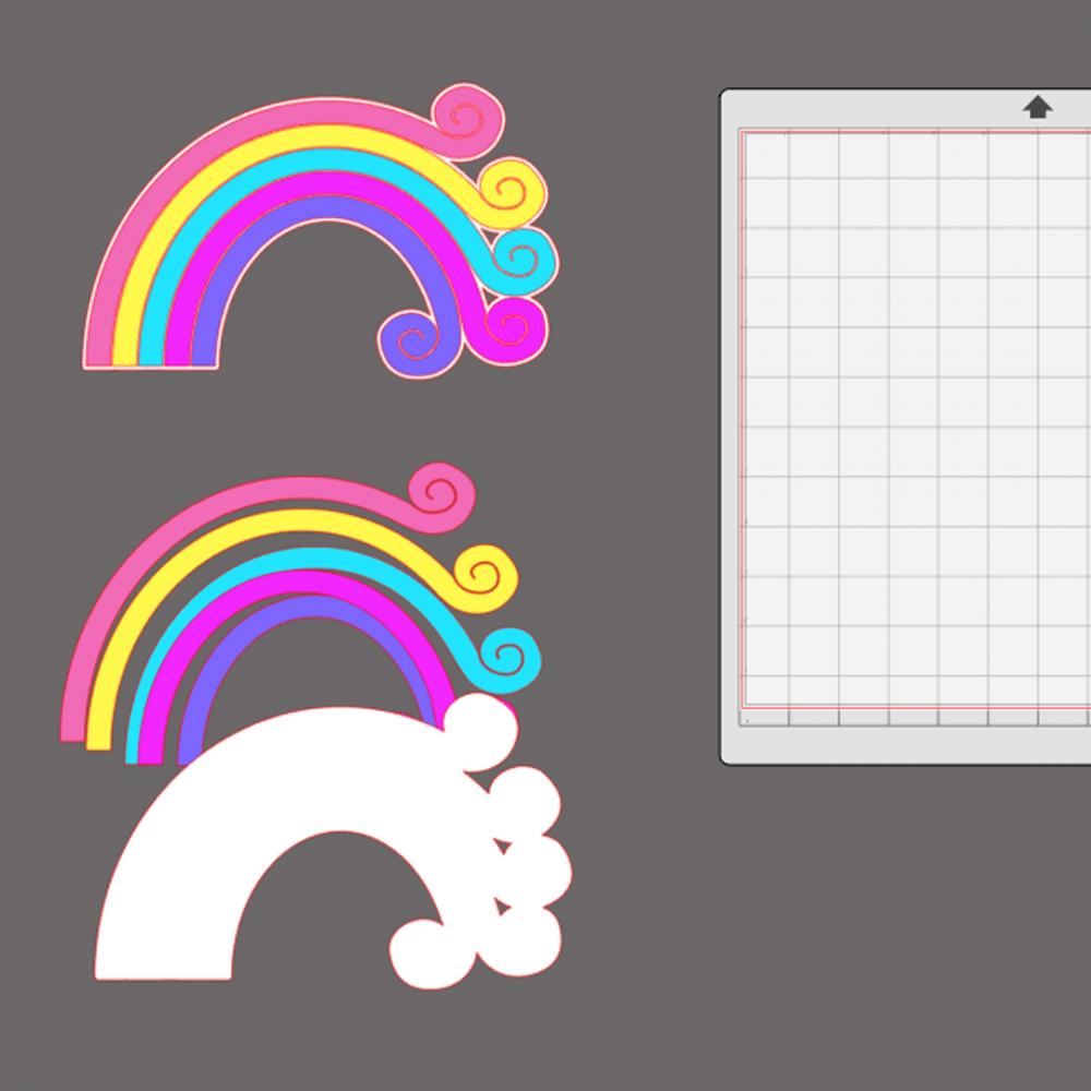 Arquivo de corte topo de bolo Arco iris