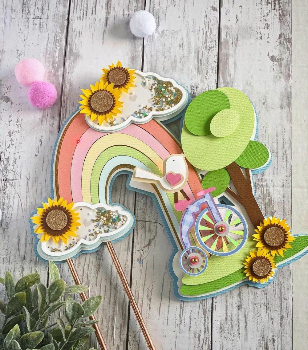 Arquivo de corte topo de bolo Arco iris