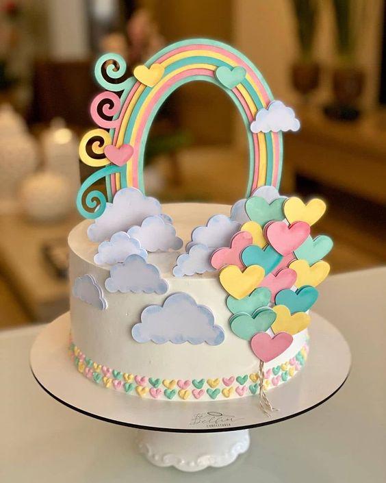 Arquivo de corte topo de bolo Arco iris