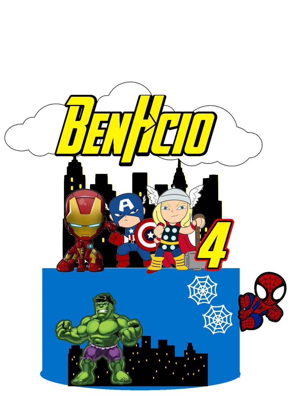 Arquivo de corte topo de bolo Avengers