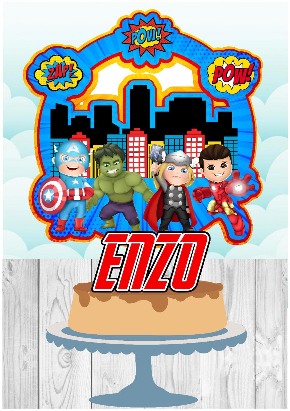 Arquivo de corte topo de bolo Avengers