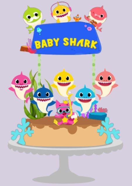 Arquivo de corte topo de bolo Baby Shark