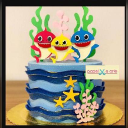 Arquivo de corte topo de bolo Baby Shark