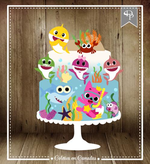 Arquivo de corte topo de bolo Baby Shark