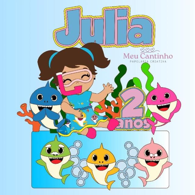 Arquivo de corte topo de bolo Baby Shark