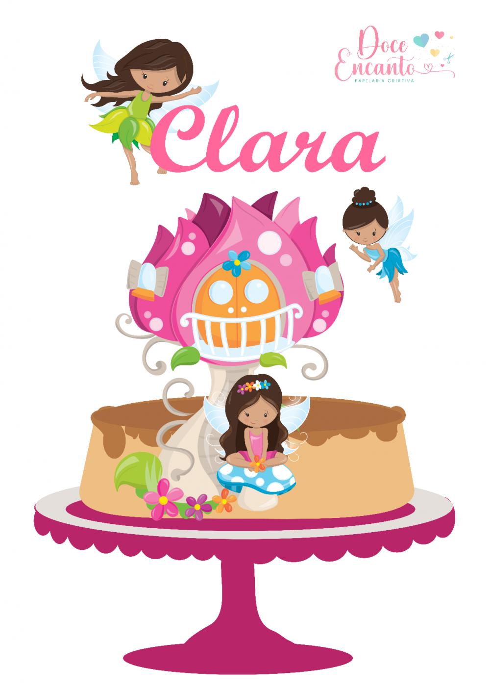 Arquivo de corte topo de bolo Fada