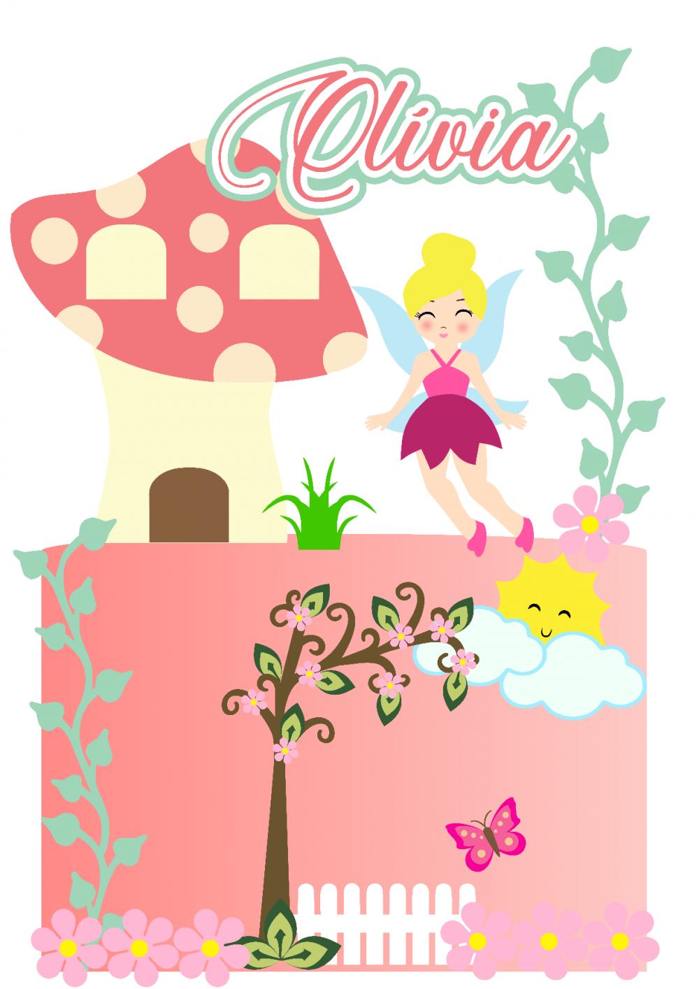 Arquivo de corte topo de bolo Fada