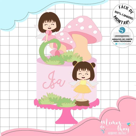 Arquivo de corte topo de bolo Fada