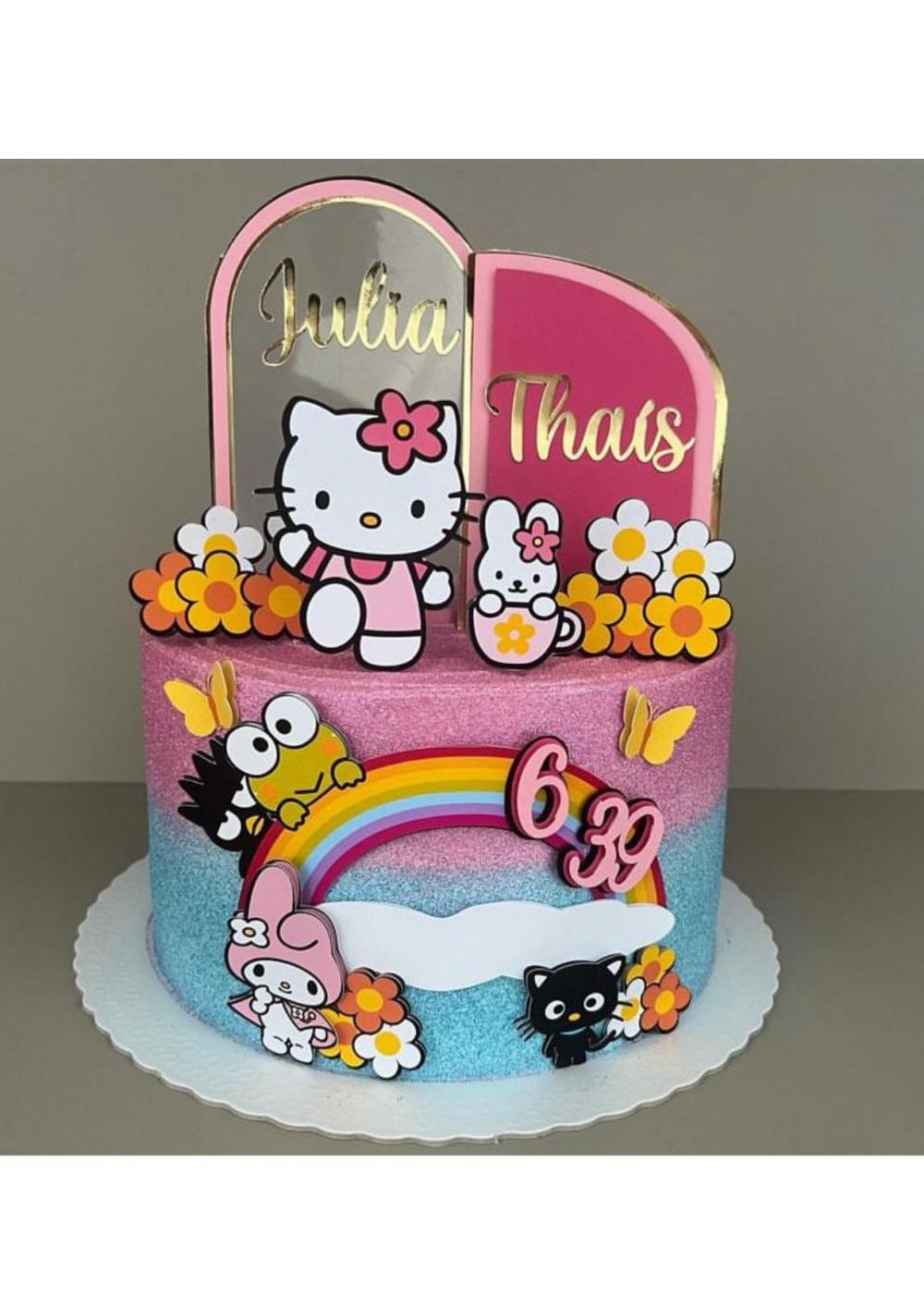 Topo de Bolo Hello Kitty