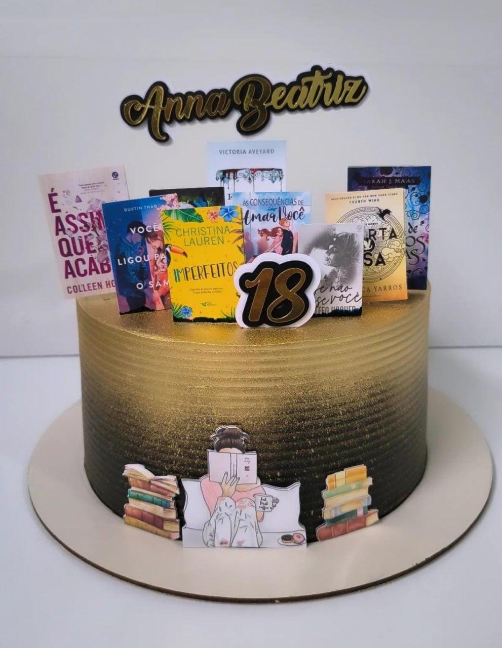 Arquivo de corte Topo de bolo Livros