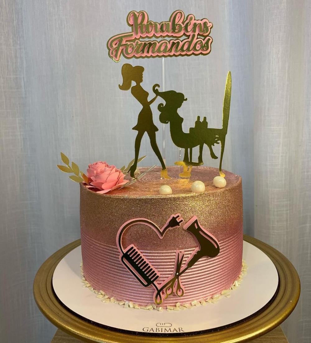 Arquivo de corte topo de bolo Cabeleireira