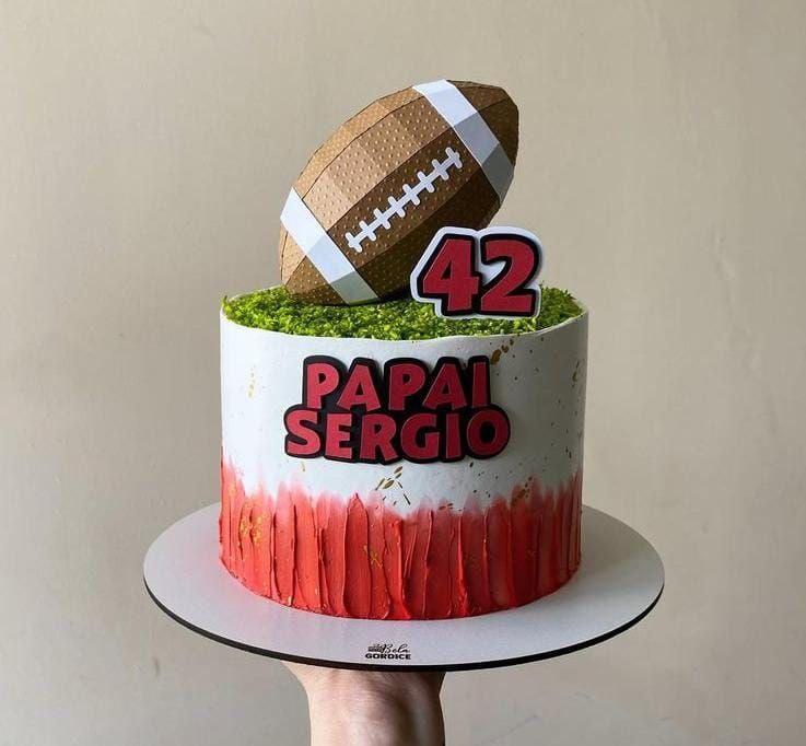 Arquivo de corte Topo de Bolo de Bolo Futebol Americano