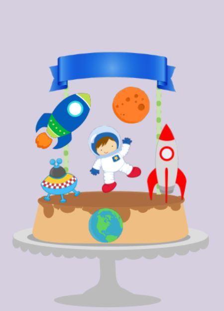 Arquivo de corte topo de bolo Astronauta