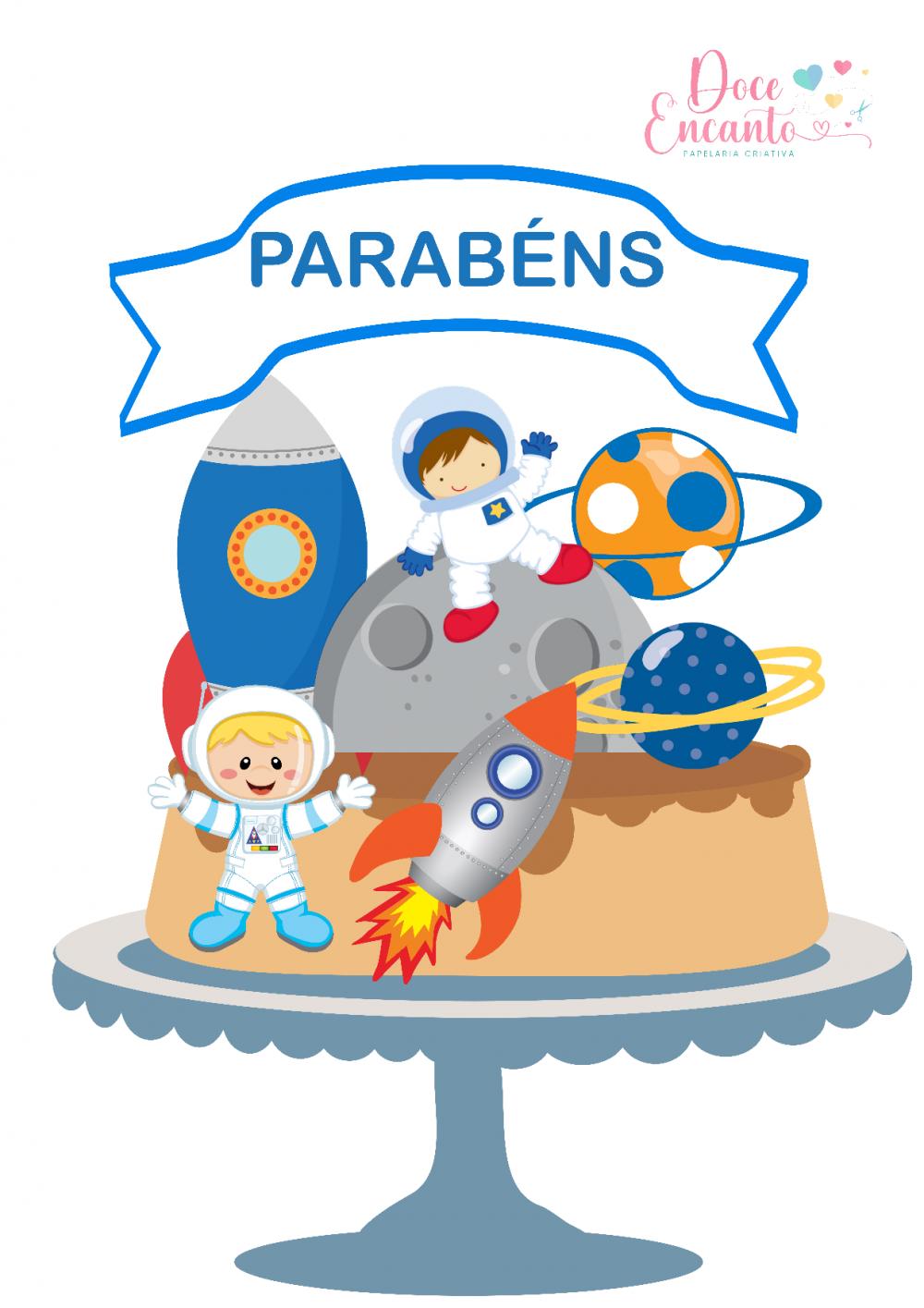 Arquivo de corte topo de bolo Astronauta