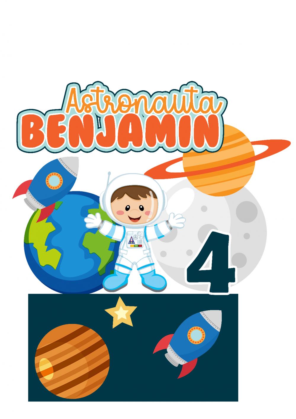 Arquivo de corte topo de bolo Astronauta