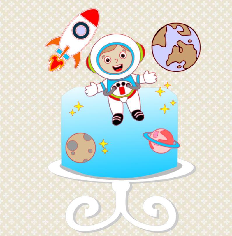 Arquivo de corte topo de bolo Astronauta