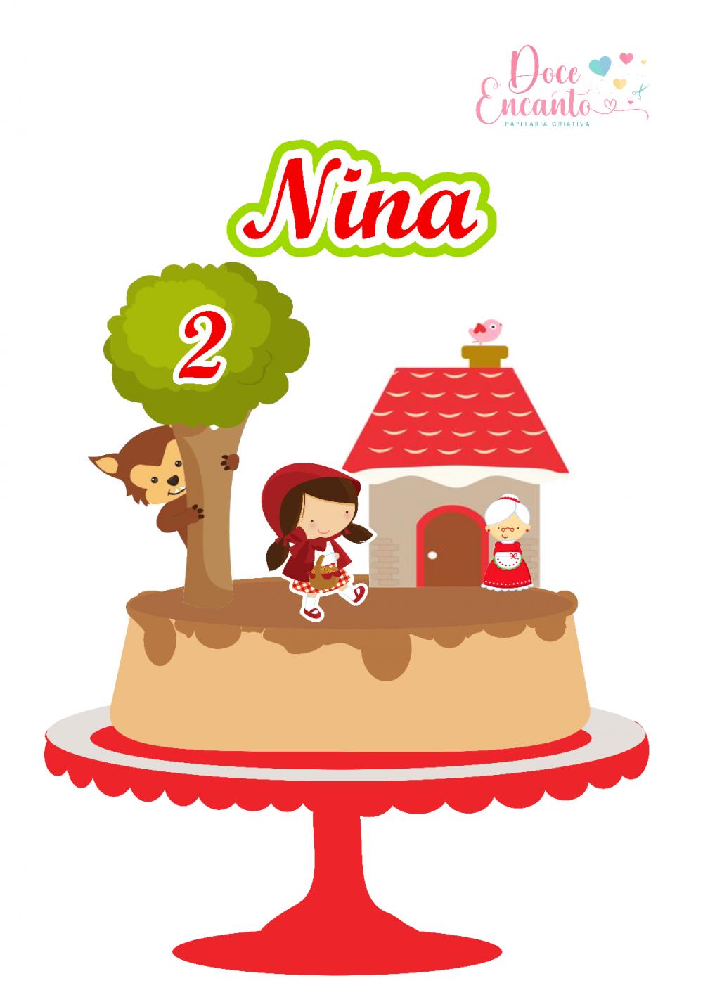 Arquivo de corte topo de bolo Chapeuzinho Vermelho