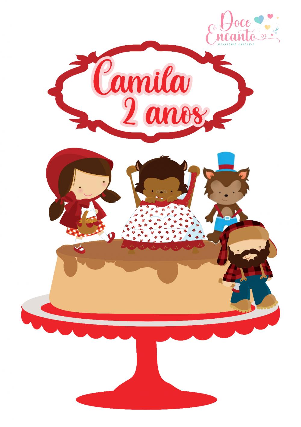 Arquivo de corte topo de bolo Chapeuzinho Vermelho