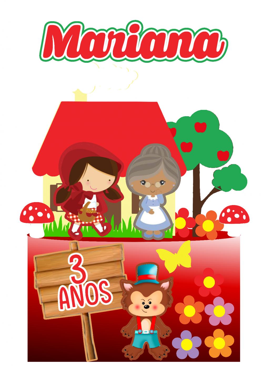 Arquivo de corte topo de bolo Chapeuzinho Vermelho