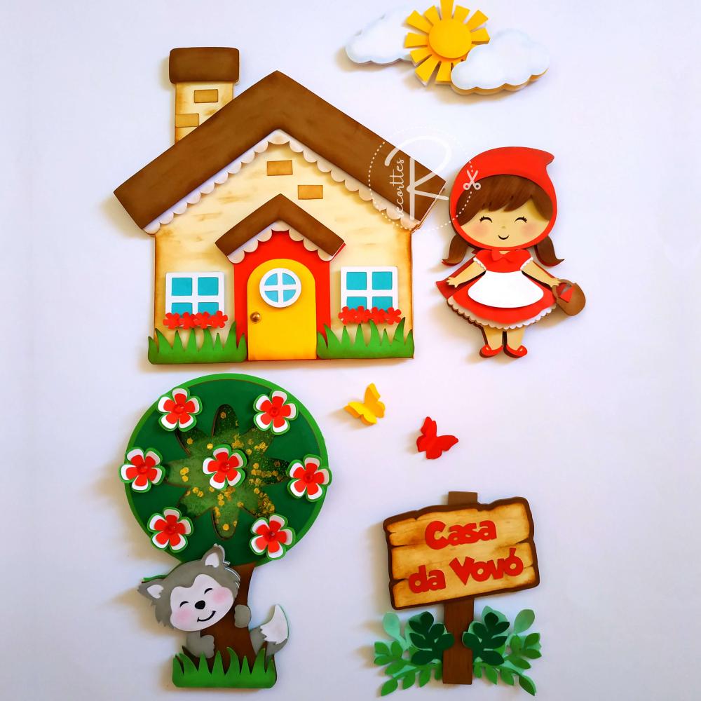 Arquivo de corte topo de bolo Chapeuzinho Vermelho