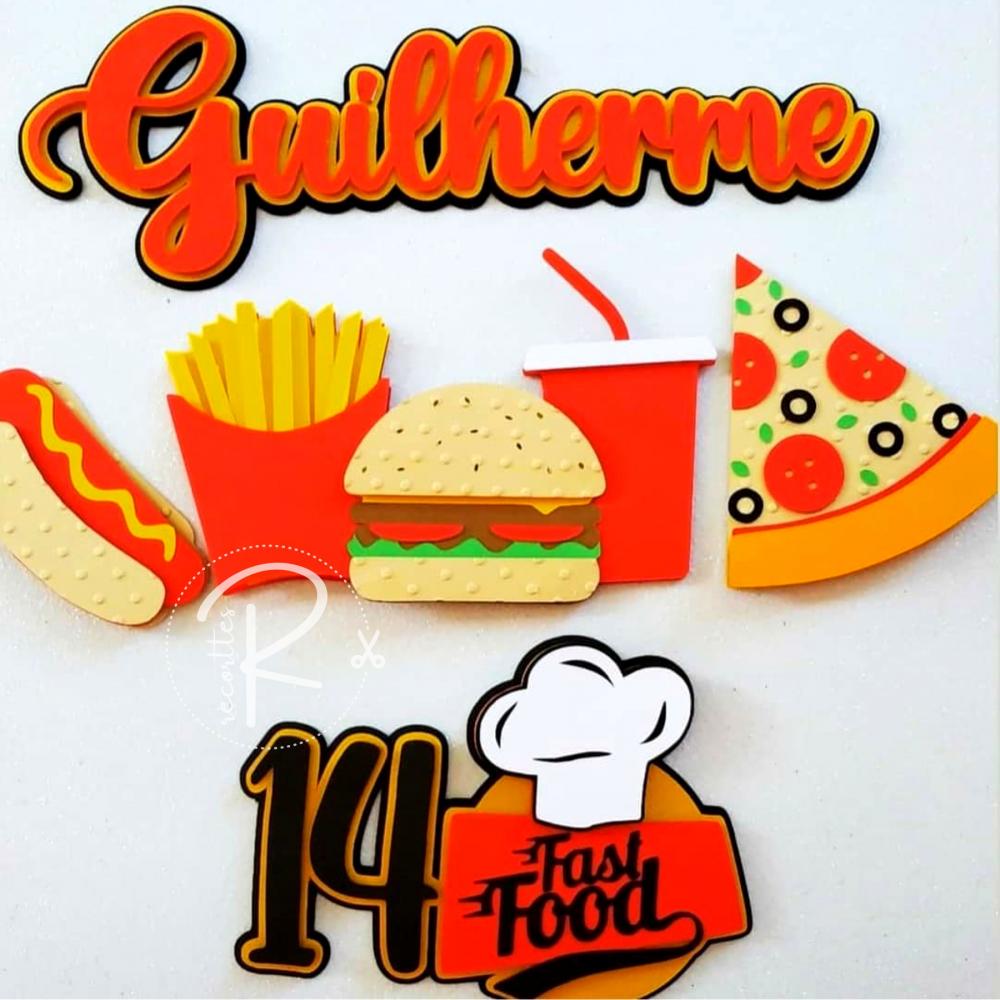 Arquivo de corte topo de bolo Fast Food