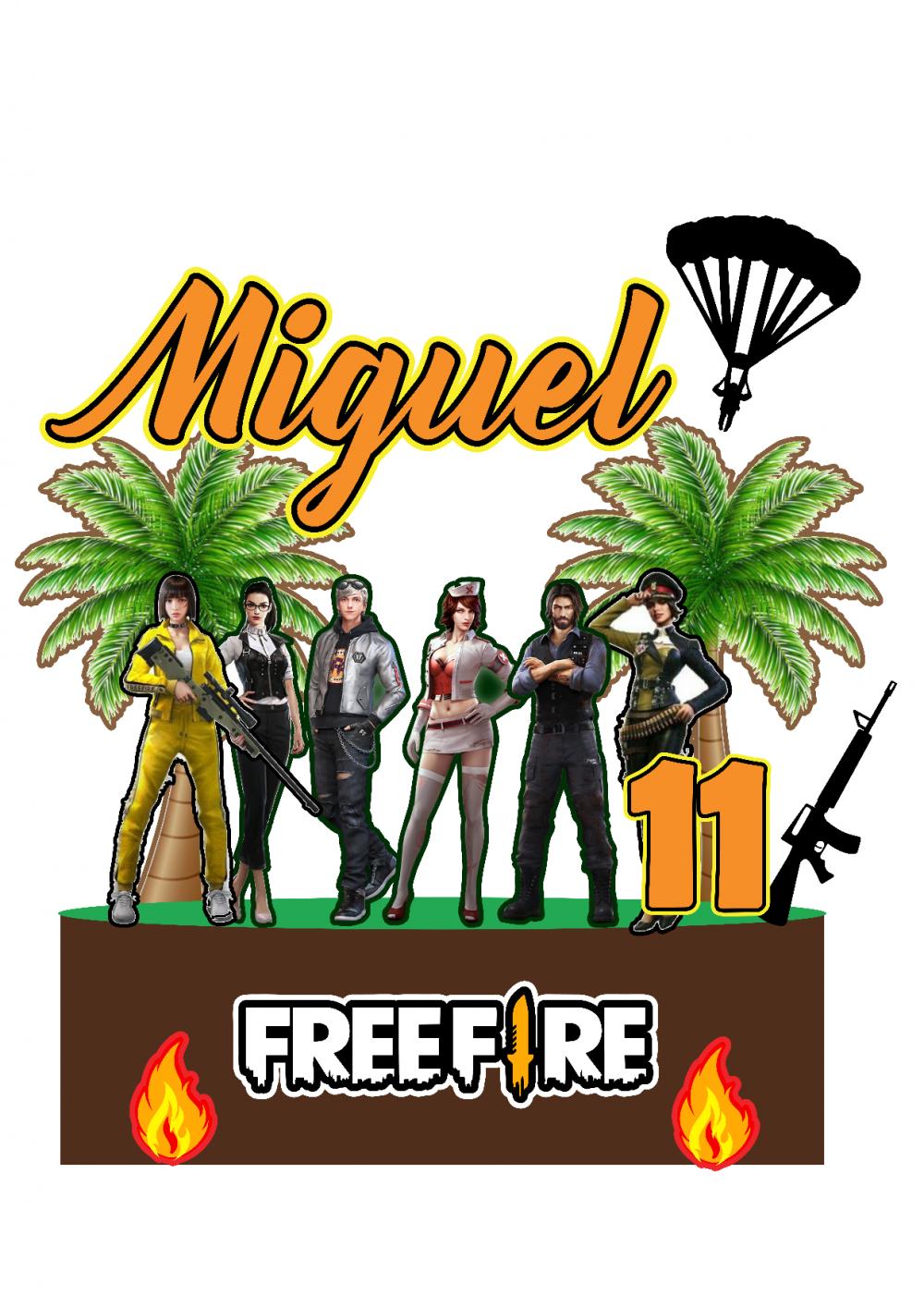 Arquivo de corte Topo de Bolo Free Fire